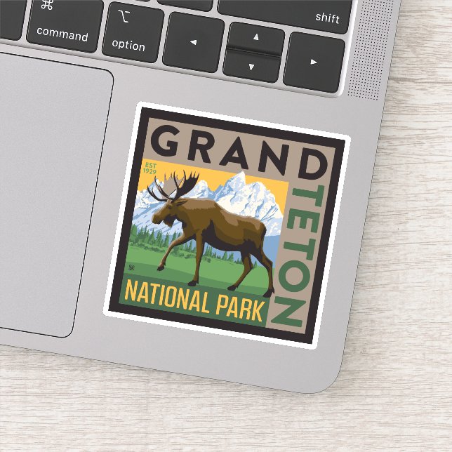 Sticker Parc national de Grand Teton Moose (Détail)