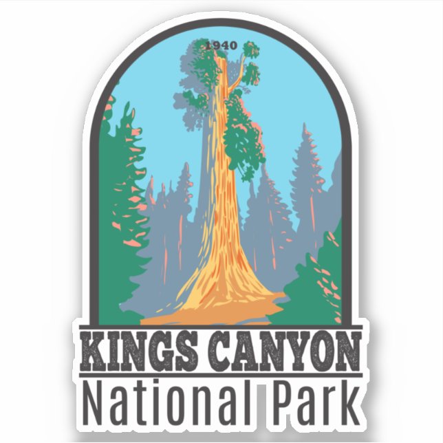 Sticker Parc national de Kings Canyon General Grant Tree (Devant)