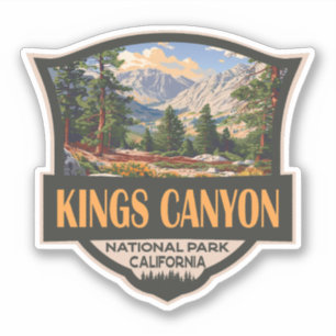 Sticker Parc national de Kings Canyon Illustration Art rét