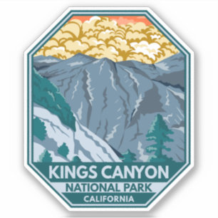 Sticker Parc national de Kings Canyon Sunset Vintage