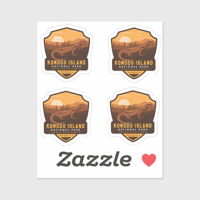 Sticker Parc national de Komodo Island (Feuille)
