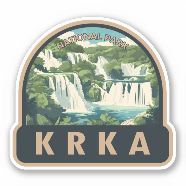 Sticker Parc national de Krka Croatie Art de voyage (Devant)