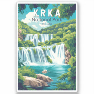 Sticker Parc national de Krka Croatie Travel Art Vintage