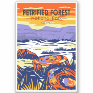 Sticker Parc National de la Forêt Petrifiée Arizona Vintag