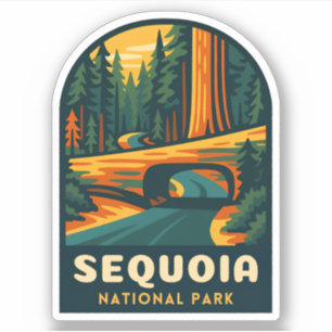 Sticker Parc national de la Sequoia Vintage voyage Rétro