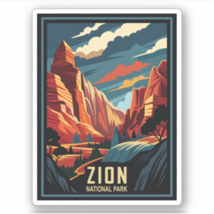 Sticker Parc national de la Zion Retro