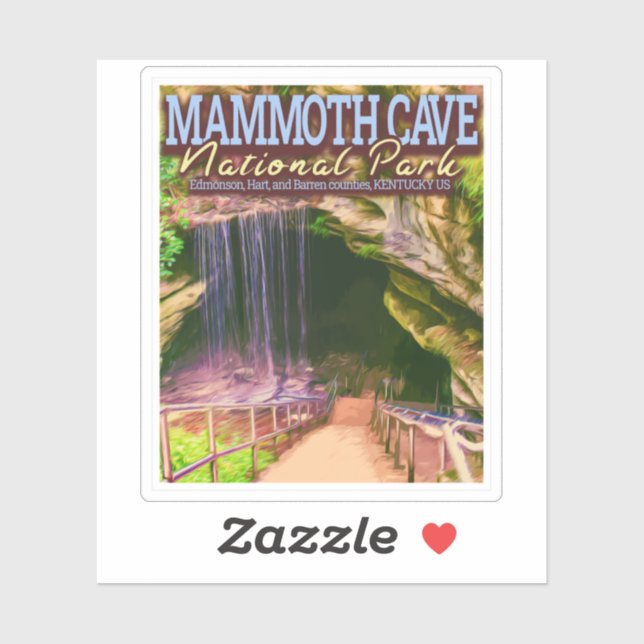 STICKER PARC NATIONAL DE MAMMOTH CAVE - KENTUCKY US (Feuille)