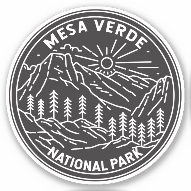 Sticker Parc national de Mesa Verde Colorado Monoline (Devant)