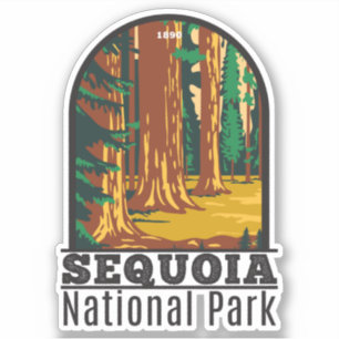 Sticker Parc national de Sequoia Sequoia Arbres géants Vin