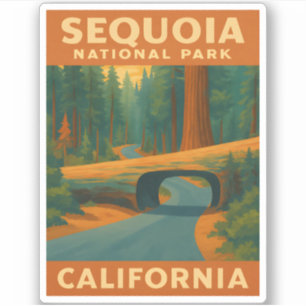 Sticker Parc national de Sequoia Vintage voyage en Califor
