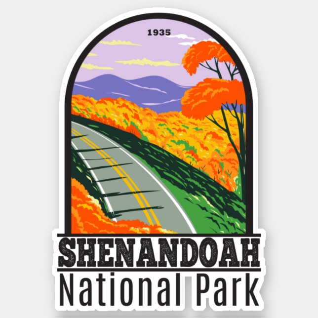Sticker Parc national de Shenandoah Skyline Drive Virginie (Devant)
