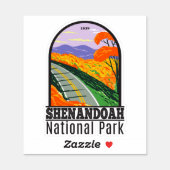 Sticker Parc national de Shenandoah Skyline Drive Virginie (Feuille)