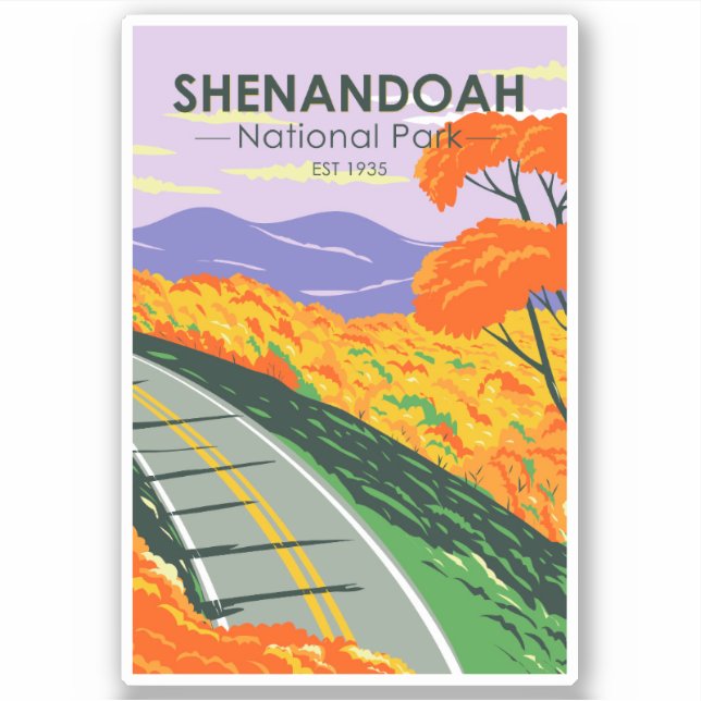 Sticker Parc national de Shenandoah Skyline Drive Virginie (Devant)