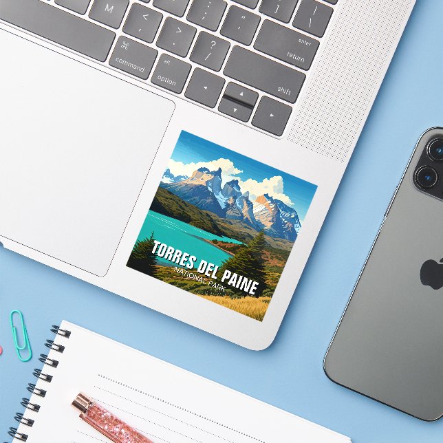 Sticker Parc national de Torres Del Paine Chili (Ordinateur portable avec iPhone)