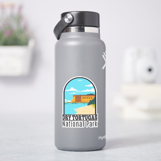 Sticker Parc national de Tortugas sec Floride Fort Retro (HydroFlask)