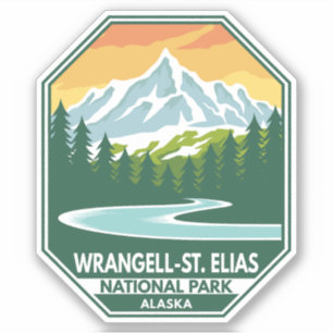 Sticker Parc national de Wrangell St Elias Rétro minime