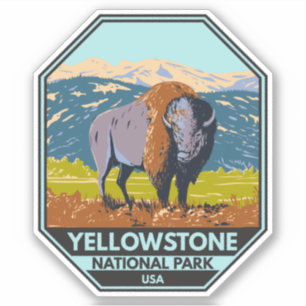 Sticker Parc national de Yellowstone Bison nord-américain