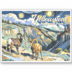 Sticker Parc national de Yellowstone Mouton à cornes Van G