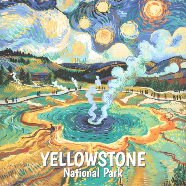 Sticker Parc national de Yellowstone Source chaude Art Van (Devant)