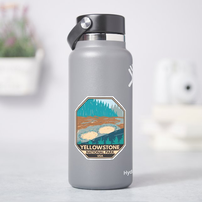 Sticker Parc national de Yellowstone Volcano de boue Vinta (HydroFlask)