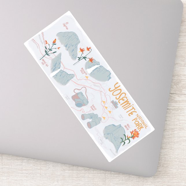 Sticker Parc national de Yosemite Californie Carte illustr (Détail)