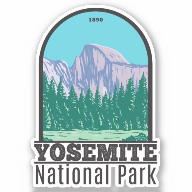 Sticker Parc national de Yosemite - Moitié Dôme Californie (Devant)