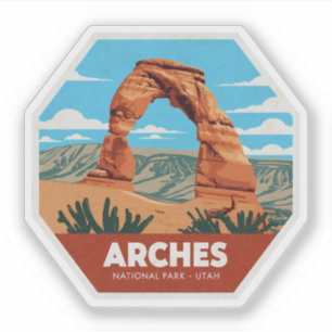 Sticker Parc national des Arches Utah Vintage voyage