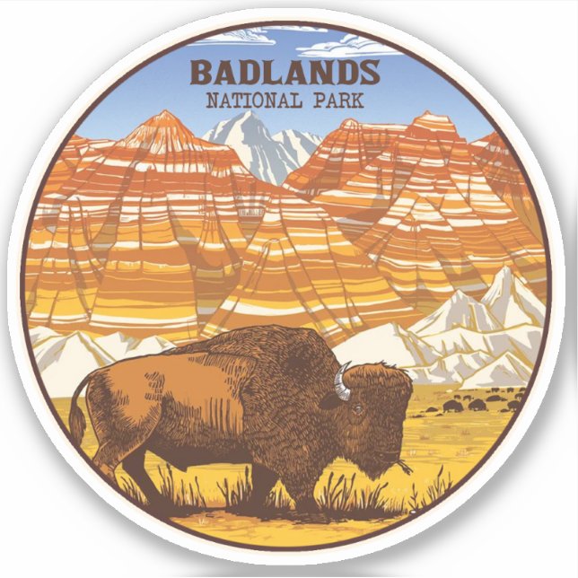 Sticker Parc national des Badlands (Devant)
