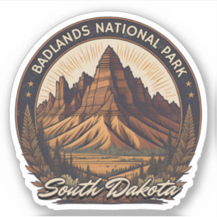 Sticker Parc national des Badlands Route du dakota du Sud