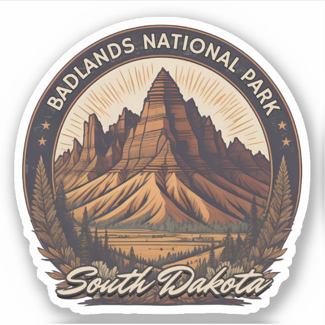 Sticker Parc national des Badlands Route du dakota du Sud (Devant)
