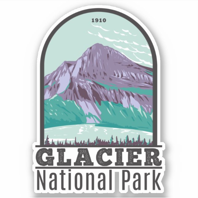 Sticker Parc national des Glaciers Montana Hiddlen Lake (Devant)