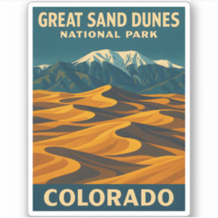 Sticker Parc national des grandes dunes de sable Vintage v