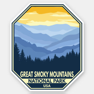 Sticker Parc national des Great Smoky Mountains Minimal Ré