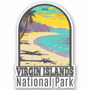 Sticker Parc national des Îles Vierges Trunk Bay Beach