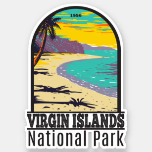 Sticker Parc national des Îles Vierges Trunk Bay Beach