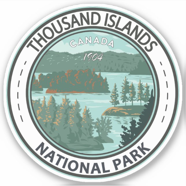 Sticker Parc national des Mille-Îles Canada Vintage (Devant)