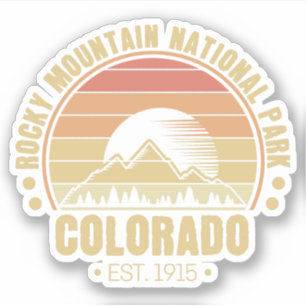 Sticker Parc national des Rocheuses Colorado Retro