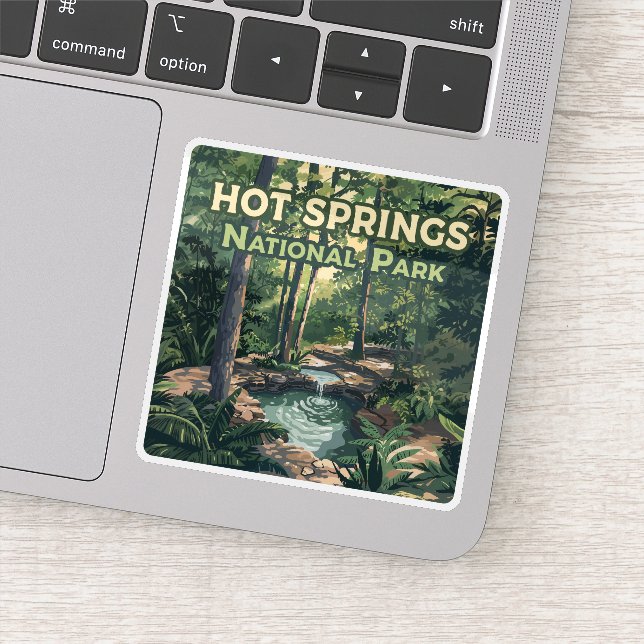 Sticker Parc national des sources chaudes Arkansas Retro (Détail)