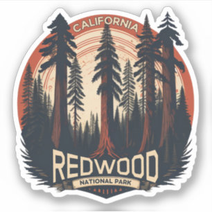 Sticker Parc national d'État de Redwood, Californie côtièr