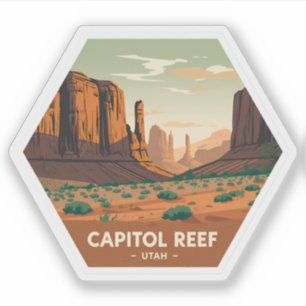 Sticker Parc national du Capitol Reef Vintage voyage Utah