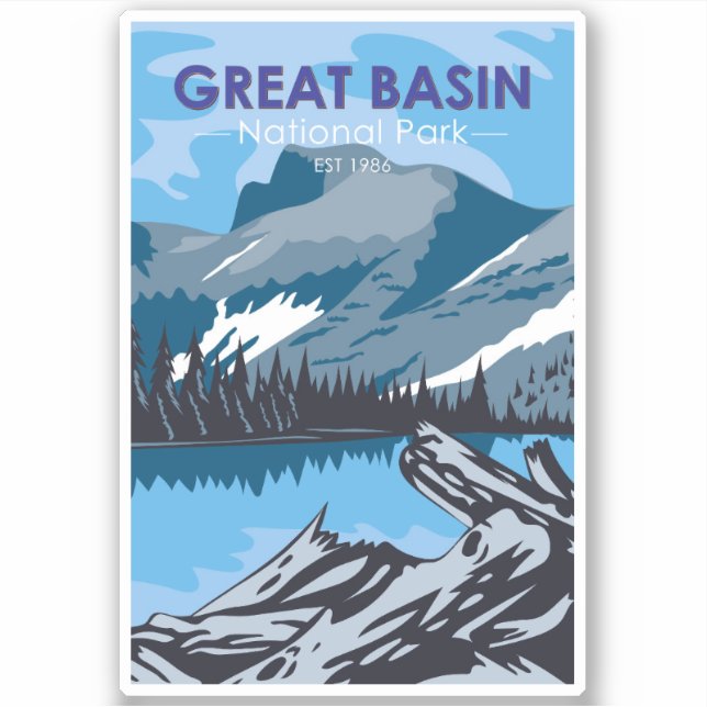 Sticker Parc national du Grand Bassin Nevada Retro (Devant)