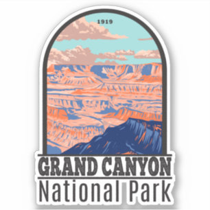 Sticker Parc national du Grand Canyon Arizona Retro