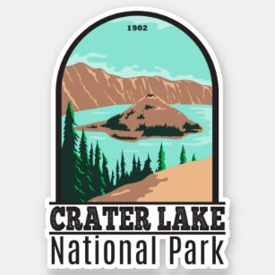 Sticker Parc national du lac Crater Oregon Vintage