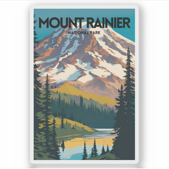 Sticker Parc national du Mont-Rainier Tourisme traditionne (Devant)