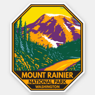 Sticker Parc national du Mont Rainier Washington Retro