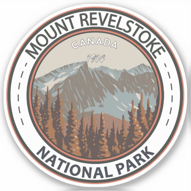 Sticker Parc national du Mont-Revelstoke Tourisme Art Vint (Devant)