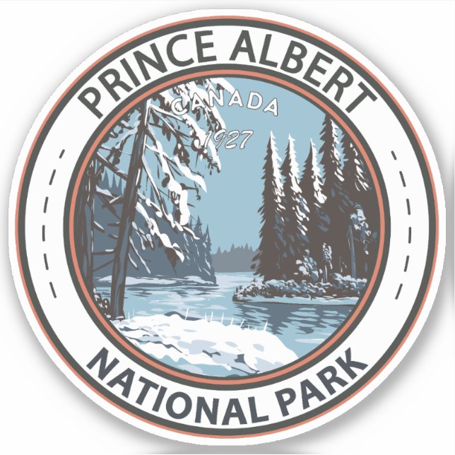 Sticker Parc national du Prince Albert Le Canada en art hi (Devant)