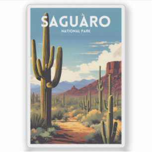 Sticker Parc national du Saguaro Affiche de voyage traditi
