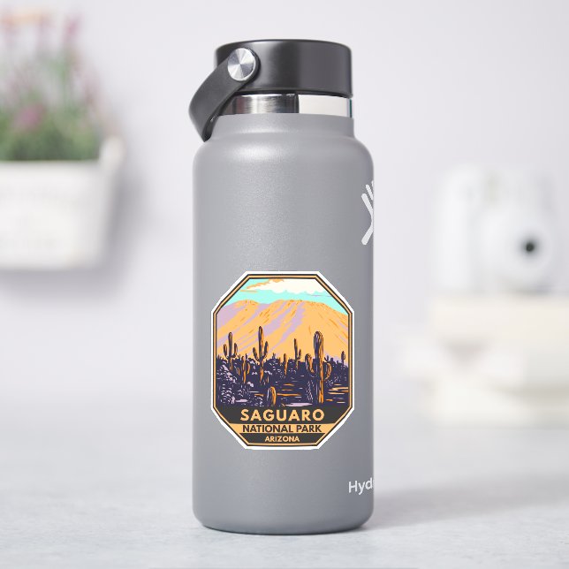 Sticker Parc national du Saguaro Arizona Wasson Peak Vinta (HydroFlask)