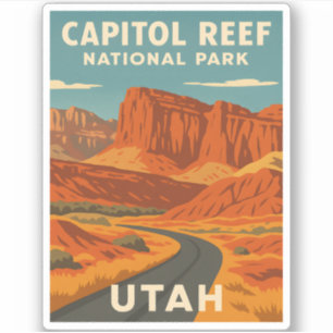 Sticker Parc national du Vintage voyage Capitol Reef Utah